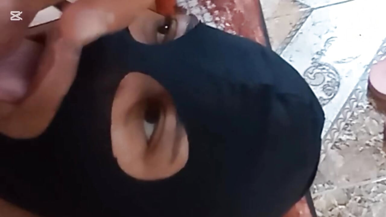 masked bride drinking semen and sucking balls