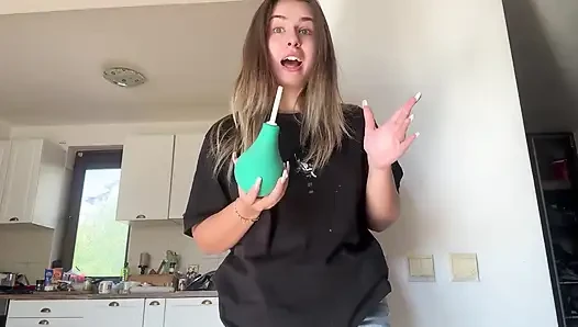 Inflating My Belly with a Pump and Fart