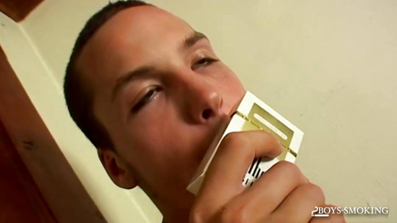 BoysSmoking: Puppy toys his mighty dick with his favorite toy and bursts his sticky cum