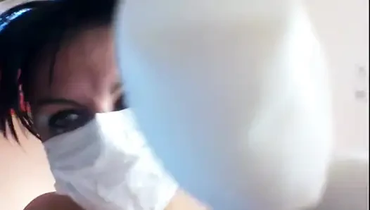 Giant doctor will crush your tine body with her latex hands and her big naked body