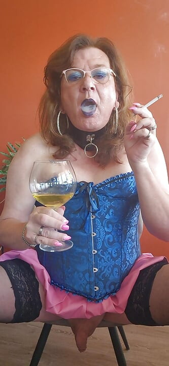 Enjoying a warm drink and a cigarette