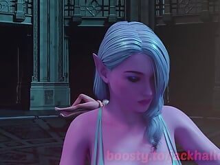 Une elfe trans baise une fille sexy