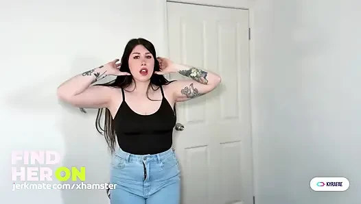 Jerkmate - eine amateur-brünette camgirl kyraFae zeigt ihre dominante seite