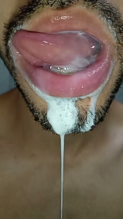 Cum in my mouth, play with your cum, and swallow it, sexy, femboy, trans, gay naughty, tongue, sloopy, six pack, fitness teen | Clip 1