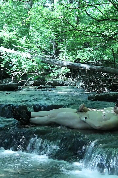 Flexing by the Waterfall, Trying to Sneak a Little Private Moment