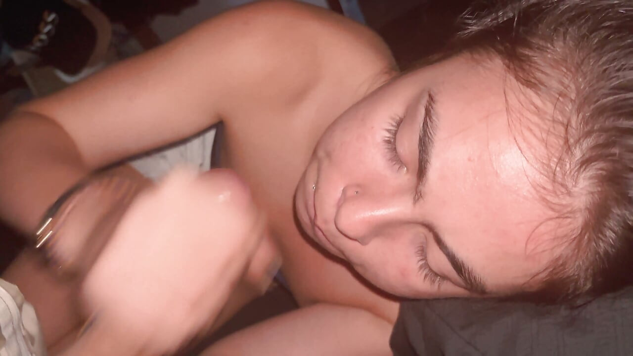 Cute 18yo Blowjob Ends with Facial Then She Keeps Sucking x
