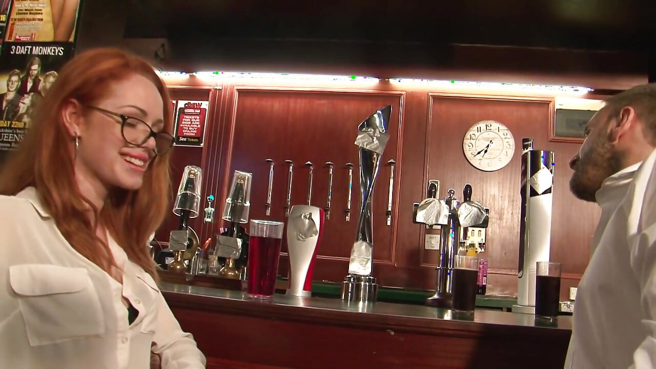 Horny redhead girl pounded and facialized