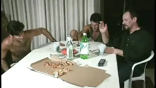 Sexy chick fucking two guys