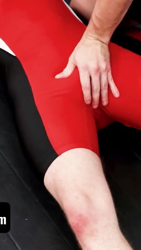 Varsity Grip - Hunk Coach Brian Bonds Drills Young Twink Wrestler In Spandex After Practice | Clip 1