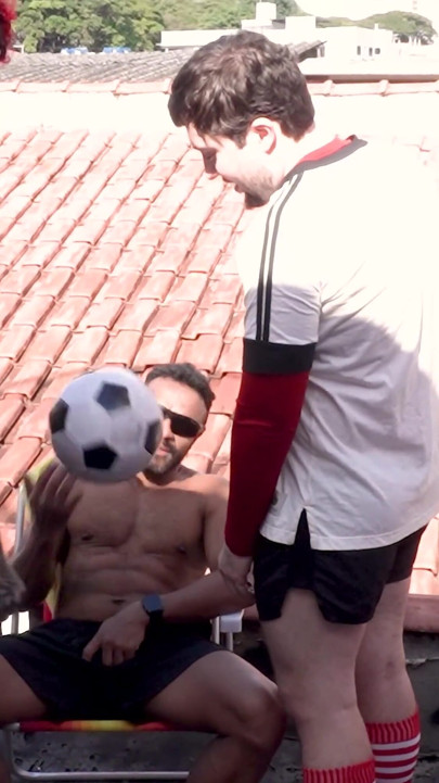 It Was a Rooftop Soccer Game, but the Straight Guy's Girlfriend Showed up.