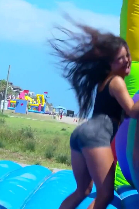 Hot girl sucks a massive cock then gets a hard fuck in the bushes