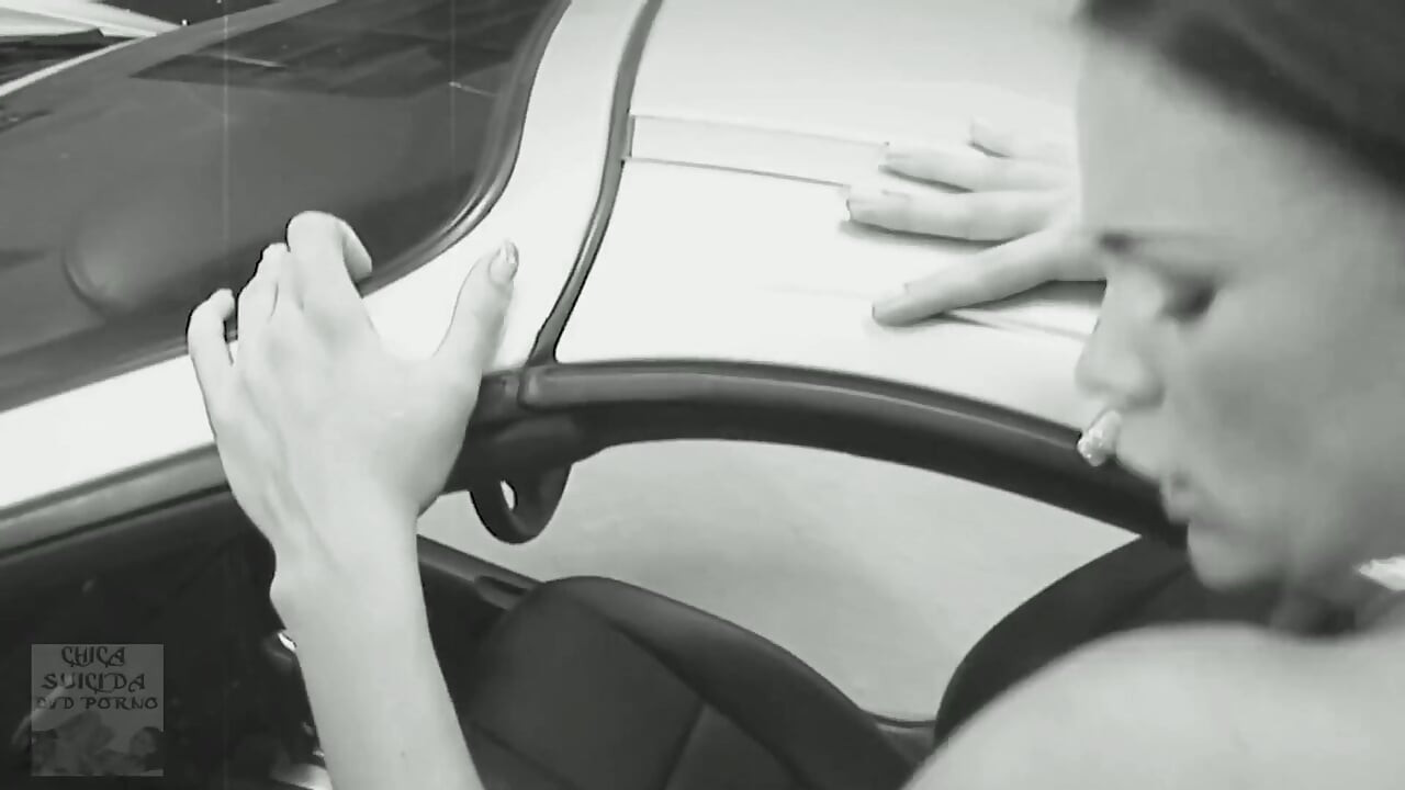Classic Vanessa and Stacey Fuck 3 Guys Over the Car