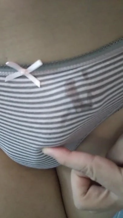 middle-aged asian's panty with precum
