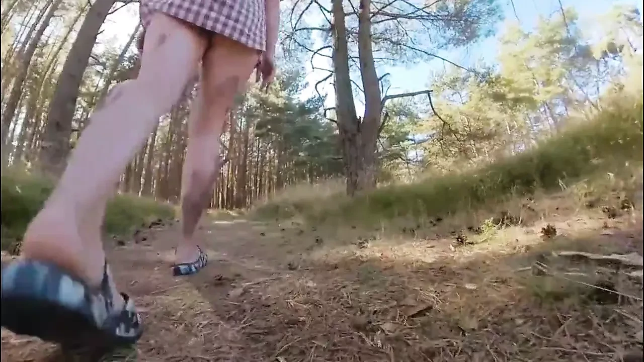 Hairy Pussy Redhead Pissing in Forest – public peeing