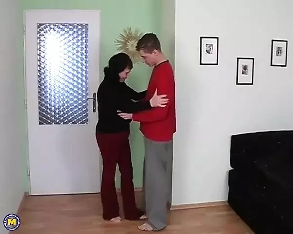 Step-grandson Is a Virgin, but Lovely Step-grandma Is Always Ready to Help