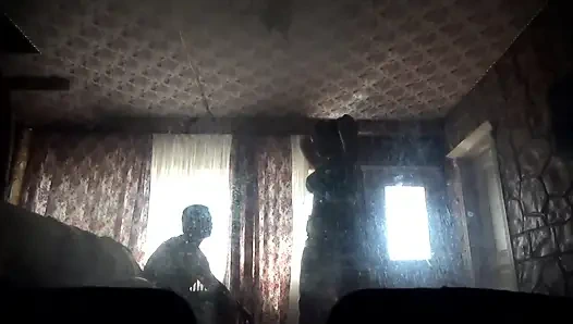 Disgusting evil tiny man in our fireplace gets a rough lesson from 2 giants