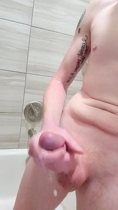 Ginger Cumming In The Shower - Slow Motion Jizz