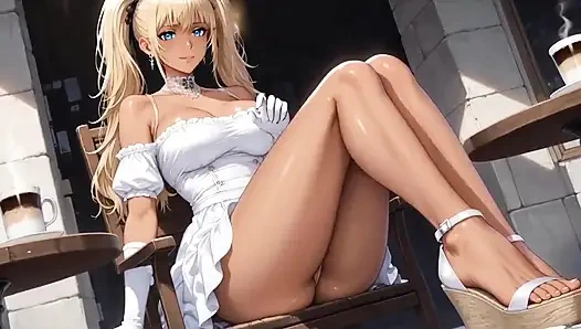 Ein spaziergang mit Rumi - sie spielt mit ihrer muschi, generiert