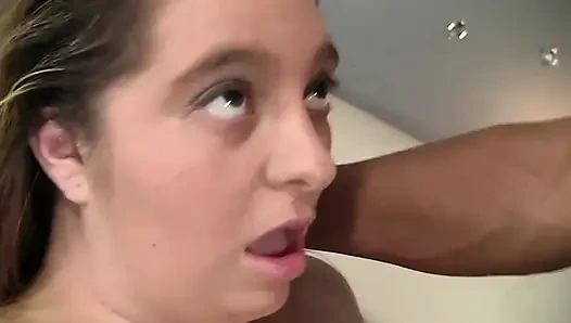 Fat girl give a blowjob and gets fucked by a hard cock
