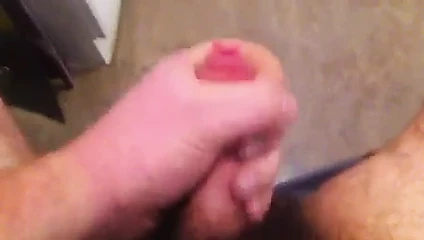 uncut cock jerks off