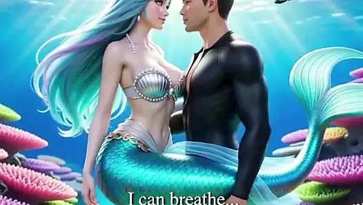 Underwater fantasy where a diver discovers a mesmerizing mermaid