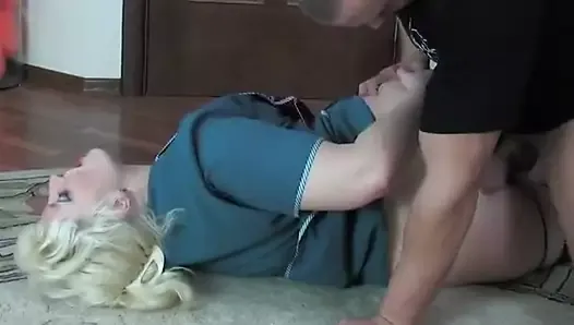Blond step mom anal