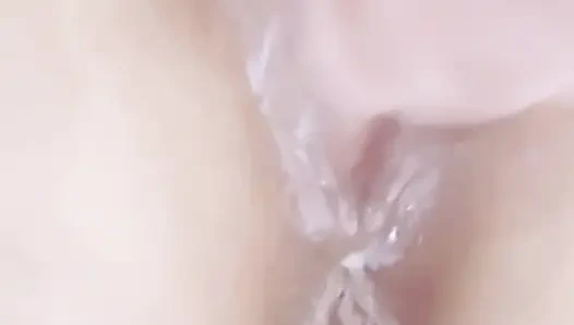 Playing alone with my, it fills me all up to the end