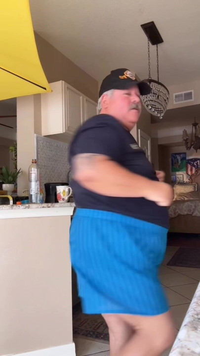 Silly fat dancing bear with huge fupa