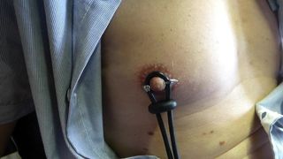 estim tit nipple and cock precum POV electrostim