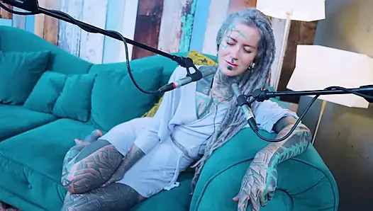 I talk about R - Relief - ASMR podcast SFW talking goth skinny girl dreadlocks tattoo model inked girl