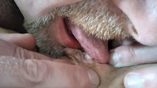 Working the clitoris of my slut: licking, nibbling, rubbing