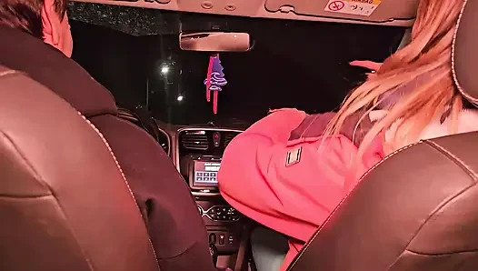 A double blowjob in my friend's car DIRTY MORBID GIRLS