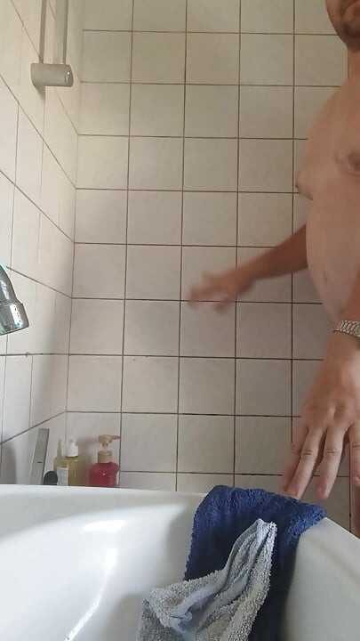Naked in the shower