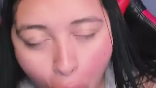 Cute colombian woman suck a dildo