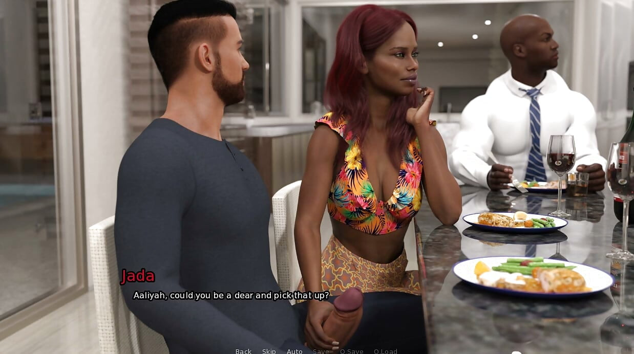 Grandma's House - Gameplay - Roleplay - Kitchen Teasing and Under Dinner Table Blowjob by Black Beauties