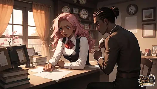 Seorang pria kulit hitam yang beruap memukul seorang gadis kampus, menceburkan saus di wajahnya. Di saat yang bersamaan, ada klimaks di atas meja!