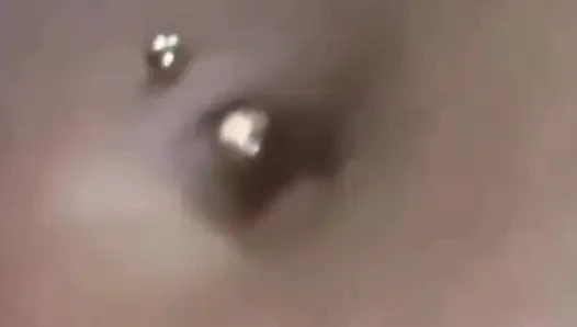 Nabel, piercing, zunge lecken