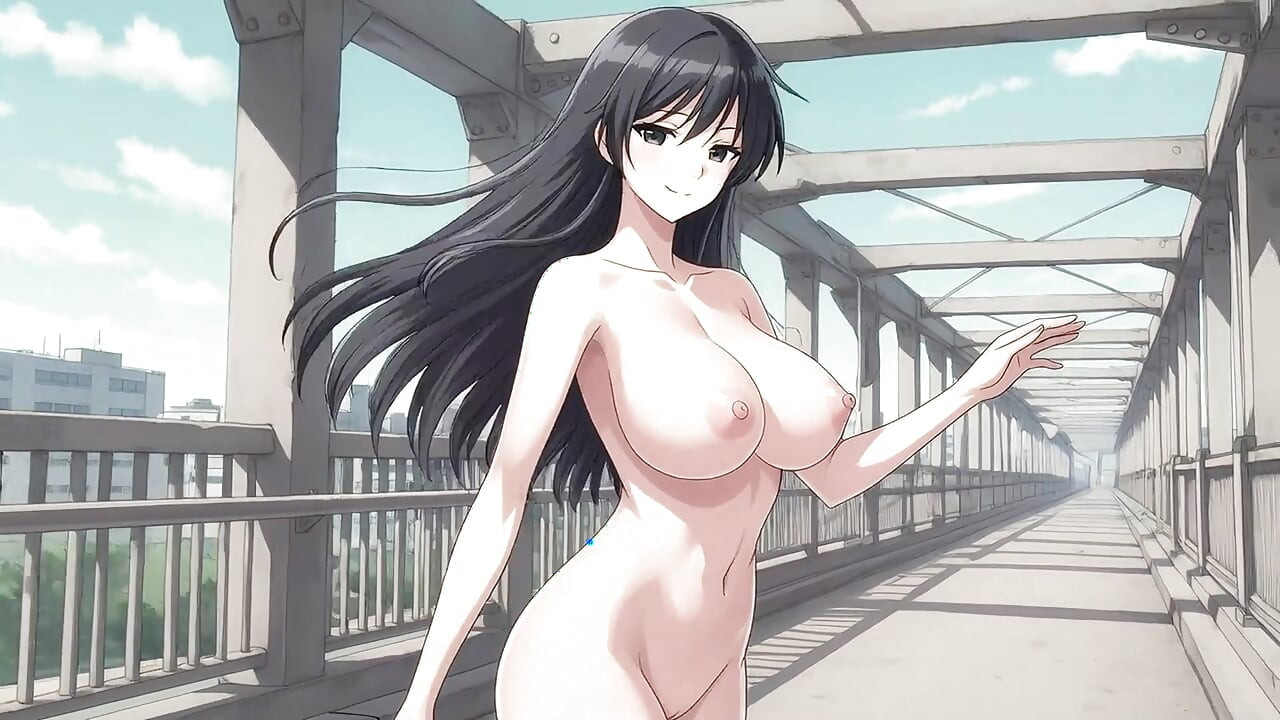 A woman who runs and walks naked in public