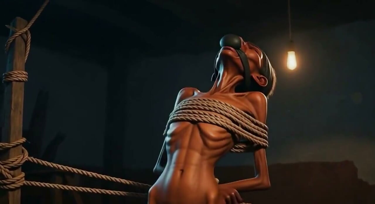 Frail African Girl Bound - Desperate & Craving Cock Deep Inside