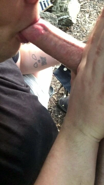 Sucking off my cousin in the woods