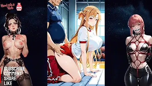 Хентай 2D, юные сучки обожают сосать хуй и трахаться в анал