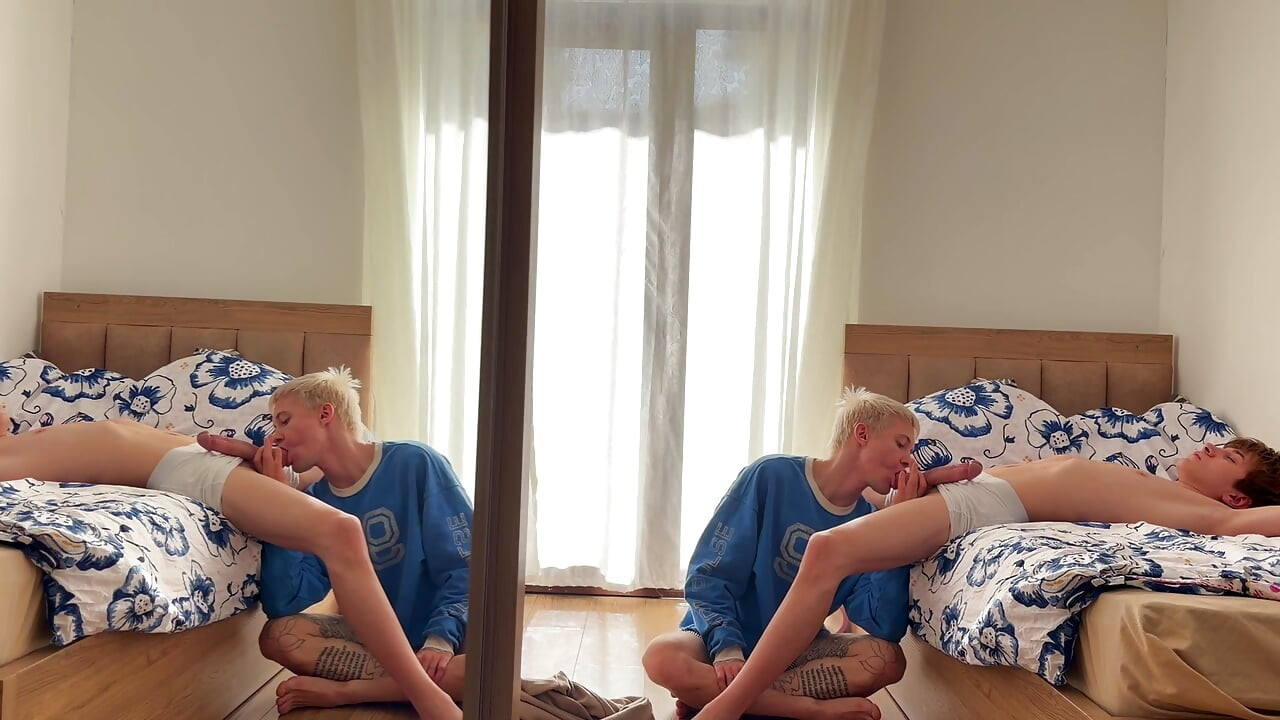 Deep Blowjob and Fucking of a Cute Guy's Tight Ass