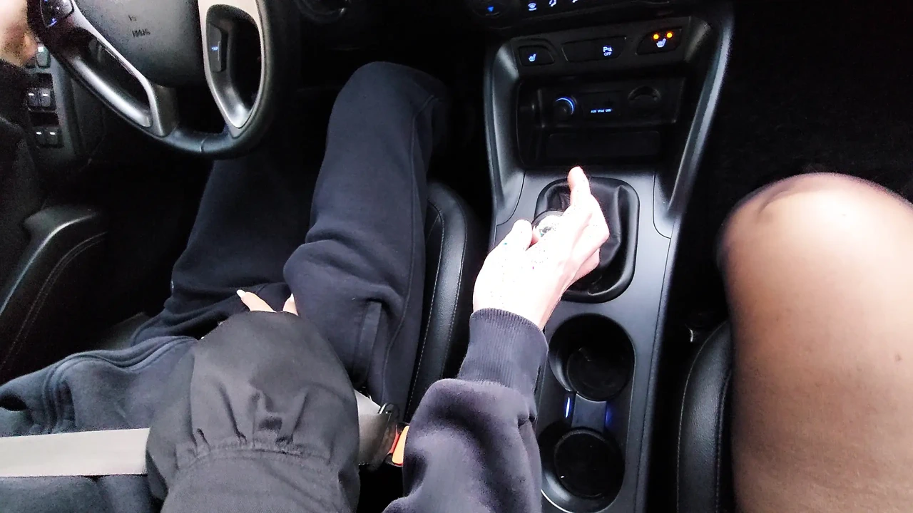 Stepmom in nylons on a car ride with stepson