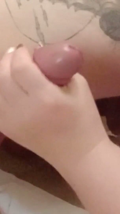 swollen dick is jerked off by a fat MILF and sucked until I finish with a shot of cum | Clip 1