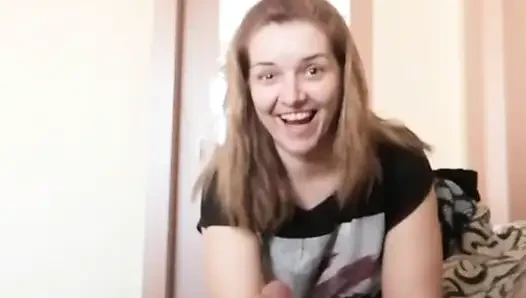 While he watches TV, I give him a blowjob