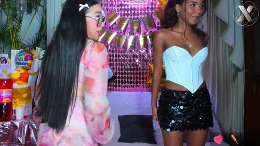 Flavored Lesbian Licking: I Smear Honey on Her Tight Pussy