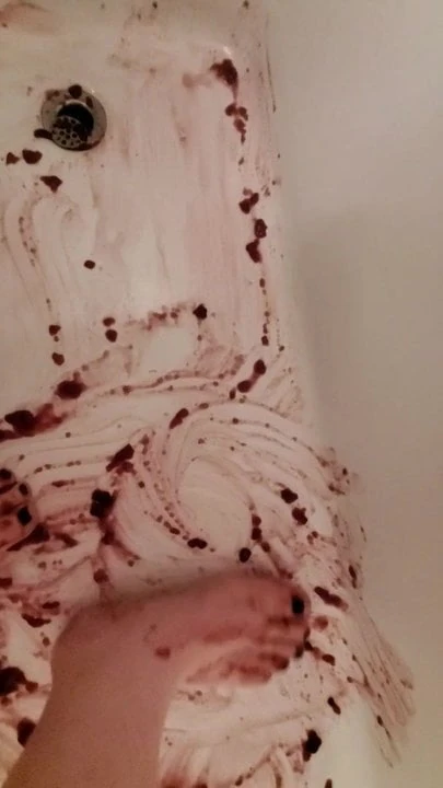 Stepping in and covering my feet in jelly