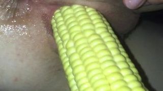 Fucking my friend with a corn on the cob