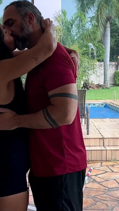 After the gym, she couldn't resist and nursed me until milk came out. | Clip 1