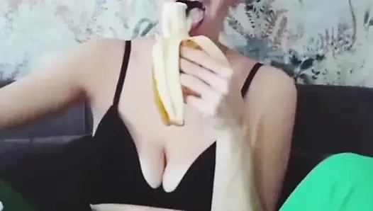 Do a on a banana, very sensual